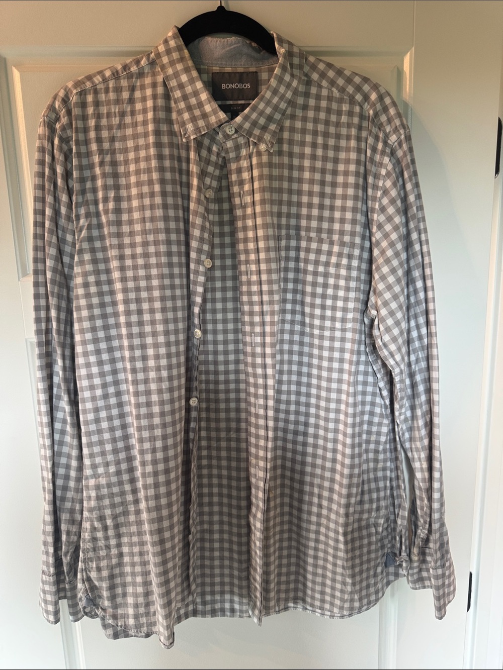 Bonobos Men’s Gray and White Button-Down Shirt